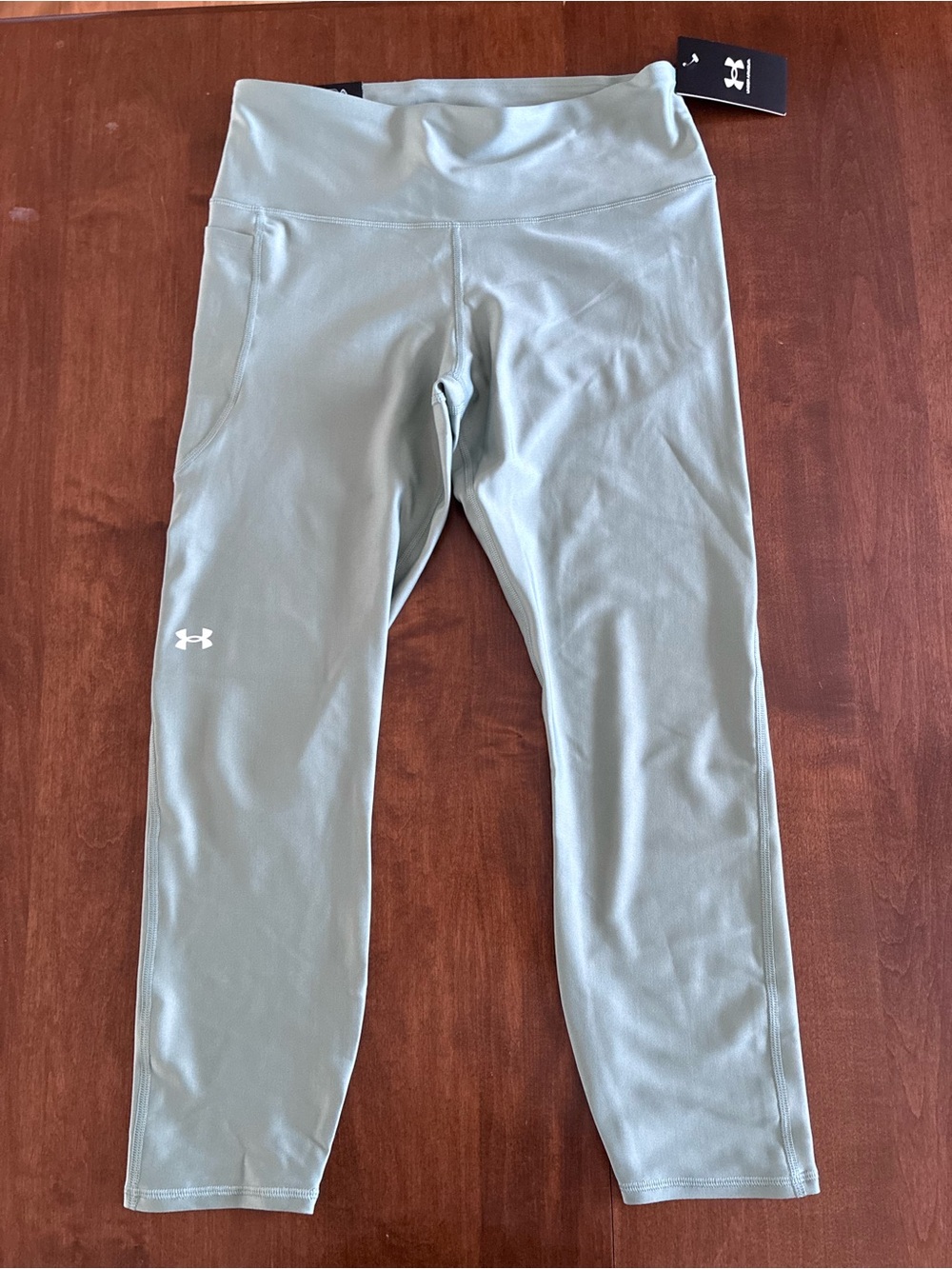 NWT Under Armour Tech Hi Rise Ankle Crop Compression Leggings Women Sz Large